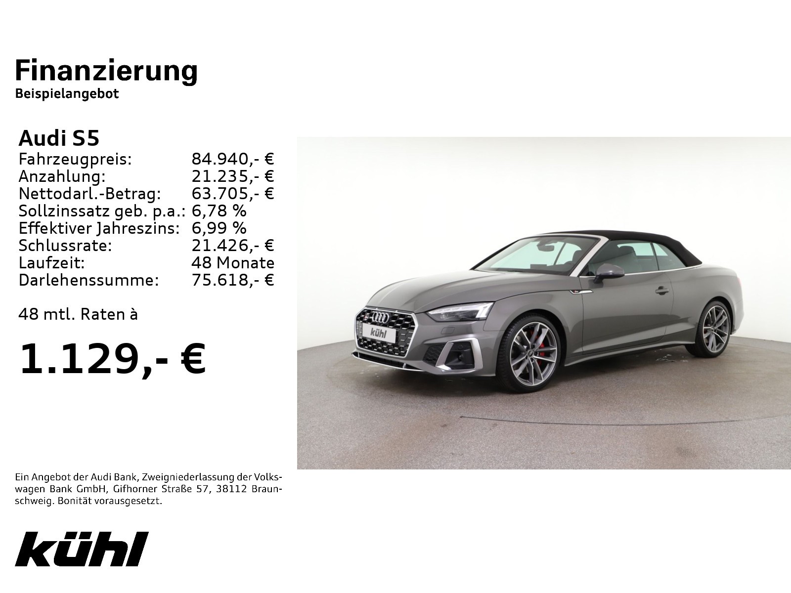 S5 Cabrio 19' Laser HUD B&O AHK S-Sportsitz Memory