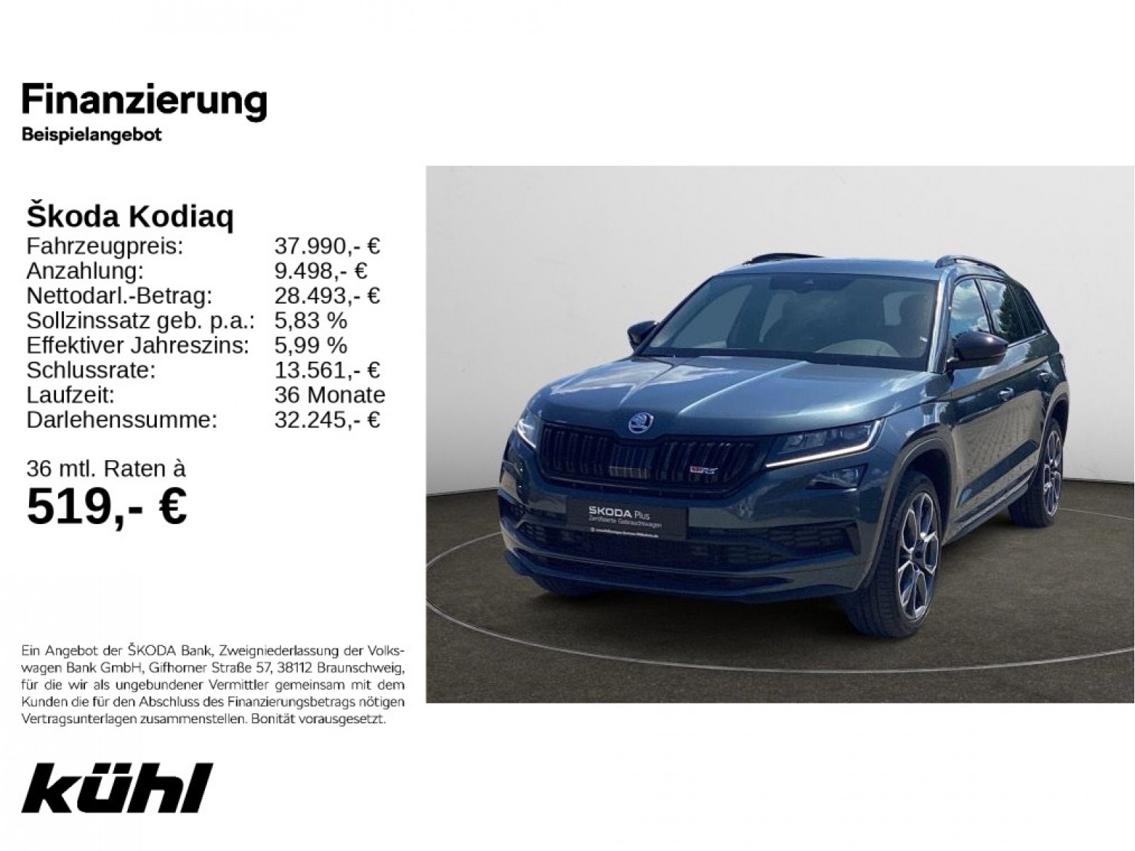 Kodiaq 2.0 Bi-TDI DSG 4x4 RS Navi,AHK,Pano,Canton