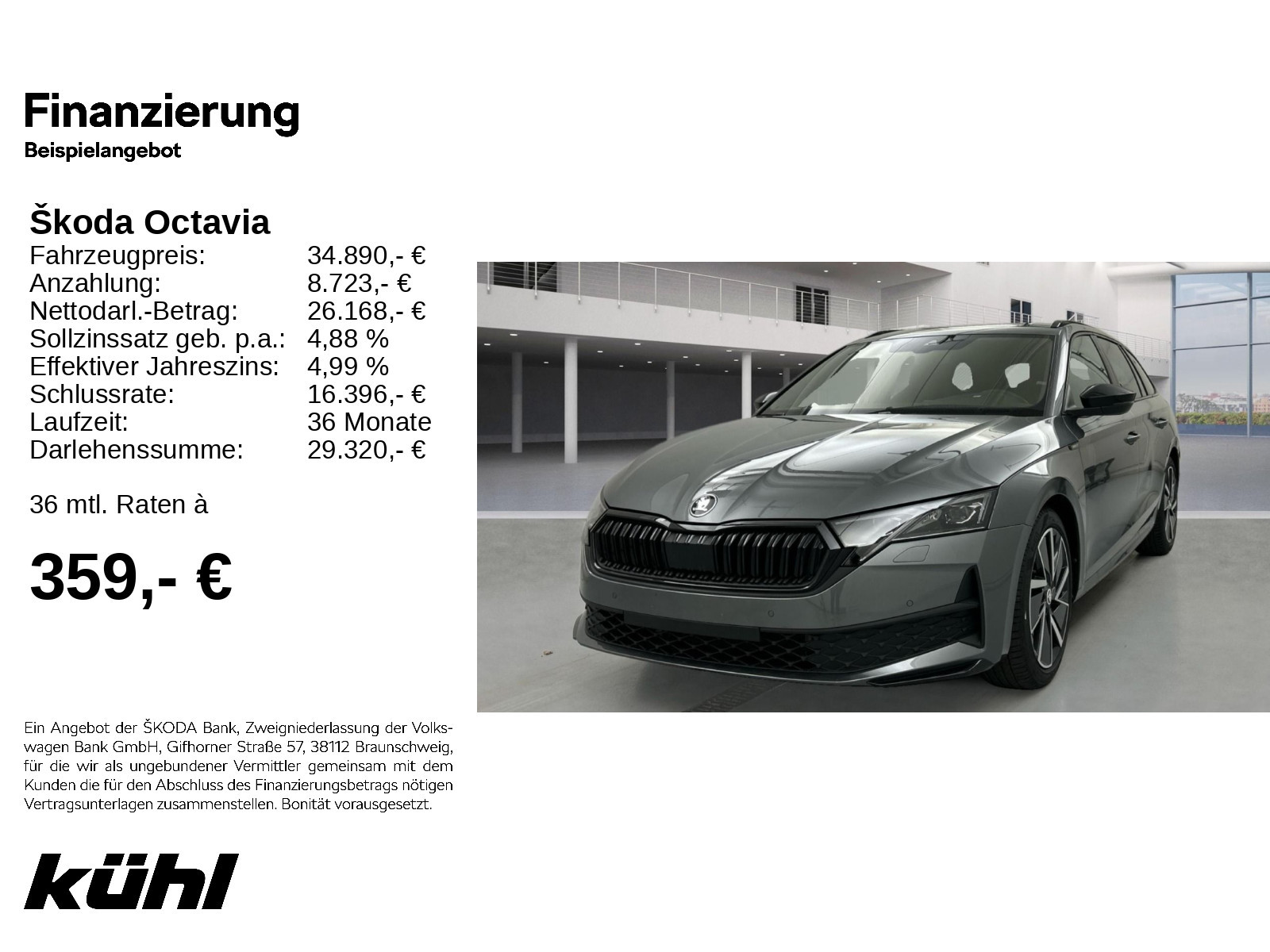 Octavia IV Combi 2.0 TDI DSG Sportline AHK NAVI ACC Kessy Kamera LED App 18"