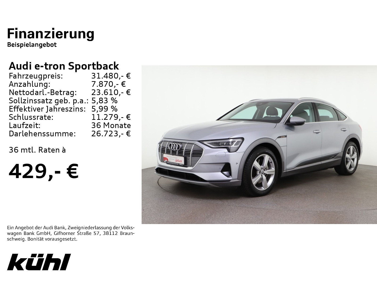 e-tron Sportback 50 Q Advanced Luft LED ACC 360° B&O HuD Navi