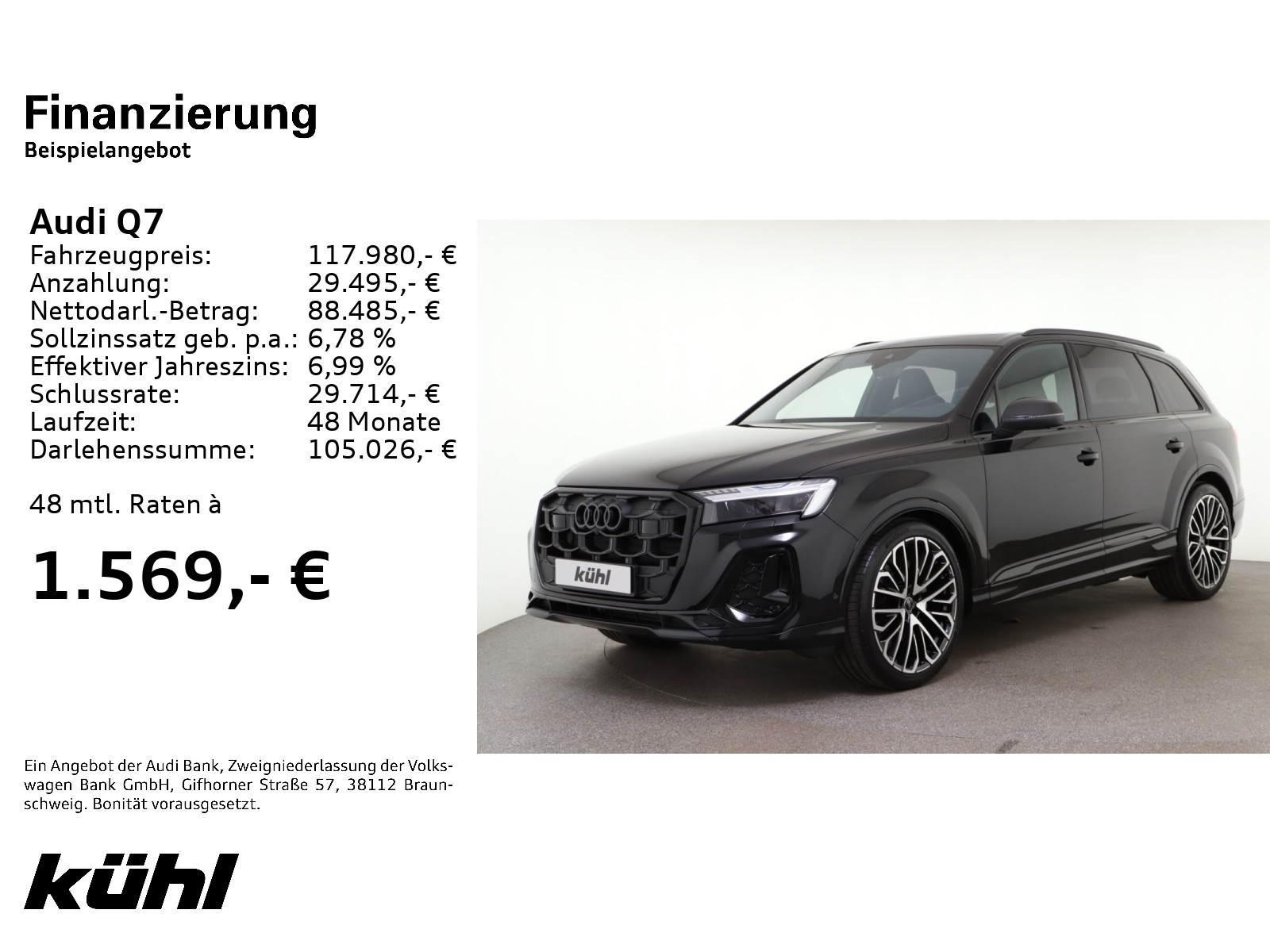 Q7 S line 50 TDI quattro 22' Laser Pano Standhzg 7 Sitze Remote